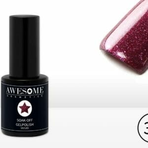 Awesome #31 Bordeau/Paars met fijne glitter Gelpolish - Gellak - Gel nagellak - UV & LED