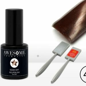 Awesome #43 Cat-Eye Chique Warm Bruin Magneet - Magnetic Gelpolish incl. Cat-Eye Magneet Stick- Gellak - Gel nagellak - UV & LED