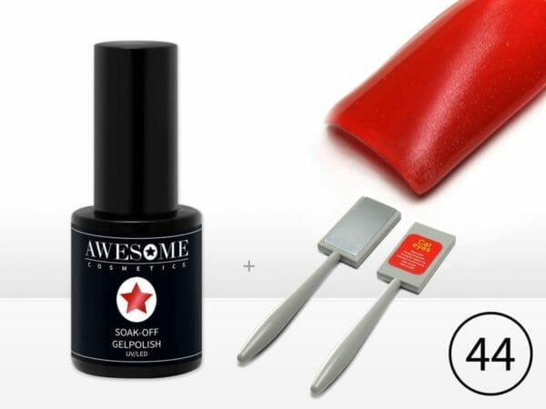 Awesome #44 cat-eye warm rood magneet - magnetic gelpolish incl. Cat-eye magneet stick- gellak - gel nagellak - uv & led