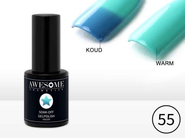 Awesome #55 Thermo Gelpolish Blauw - Mint Groen - Thermo Gellak - Thermo Gel nagellak - UV & LED