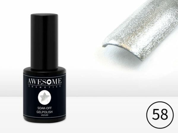 Awesome #58 zilver gelpolish - gellak - gel nagellak - uv & led