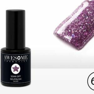 Awesome #68 Paars met Glitter Gelpolish - Gellak - Gel nagellak - UV & LED