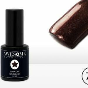 Awesome #71 Chocolade bruin - fijne glitter - Gelpolish - Gellak - Gel nagellak - UV & LED