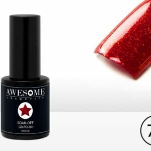 Awesome #79 Helder Rood/Fijne Glitter Gelpolish - Gellak - Gel nagellak - UV & LED