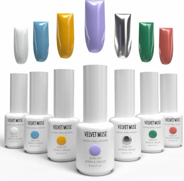 Azalea® gellak - non toxic gel polish - velvet muse® edition - 10 x 8ml - gel nagellak - pastel kleuren - met gratis base/matte/top coat