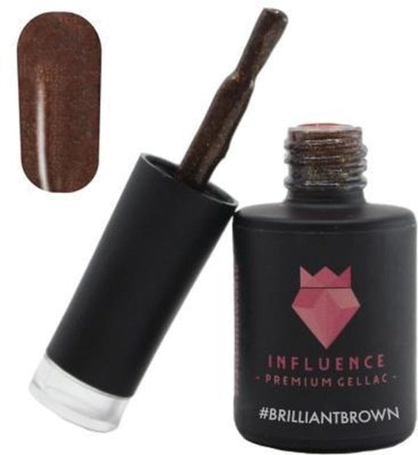 #brilliantbrown - influence gellac - bruine gellak - gellak bruin uv - gellak glitter - uv gellak - gel nagellak - gellac - kado vrouw - valentijns cadeau - kado voor haar - 10 ml