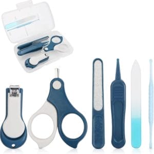 Baby Nail Kit, Baby Nail Clippers, Baby Nail Care Tool, Baby Nail Care Set Manicure Set Inclusief Nagelknipper, Ronde Schaar, Earpick, Nagelvijl en Pincet voor Pasgeborenen, Baby Peuter Kinderen