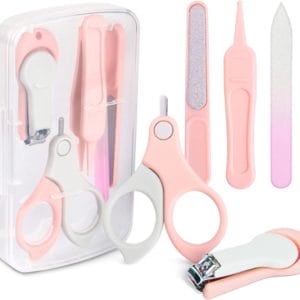 Baby Nail Kit, Baby Nail Clippers, Baby Nail Care Tool, Baby Nail Care Set Manicure Set Inclusief Nagelknipper, Ronde Schaar, Earpick, Nagelvijl en Pincet voor Pasgeborenen, Baby Peuter Kinderen