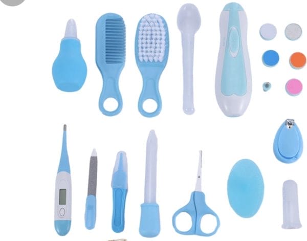 Babyverzorgingsset 20 delige set-inclusief baby nagelvijl - elektrische nagelvijl care set - baby geschenkset -newborn care set-kraamcadeau -jongen -baby-blauw