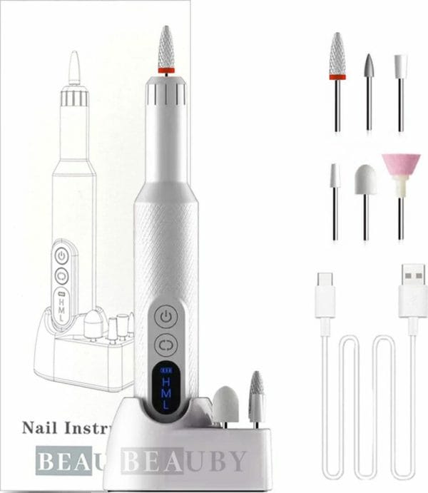 Beauby - Elektrische Nagelvijl - Nagelfrees - Manicure set - Pedicure professioneel - Draadloos - Nail - Beauty