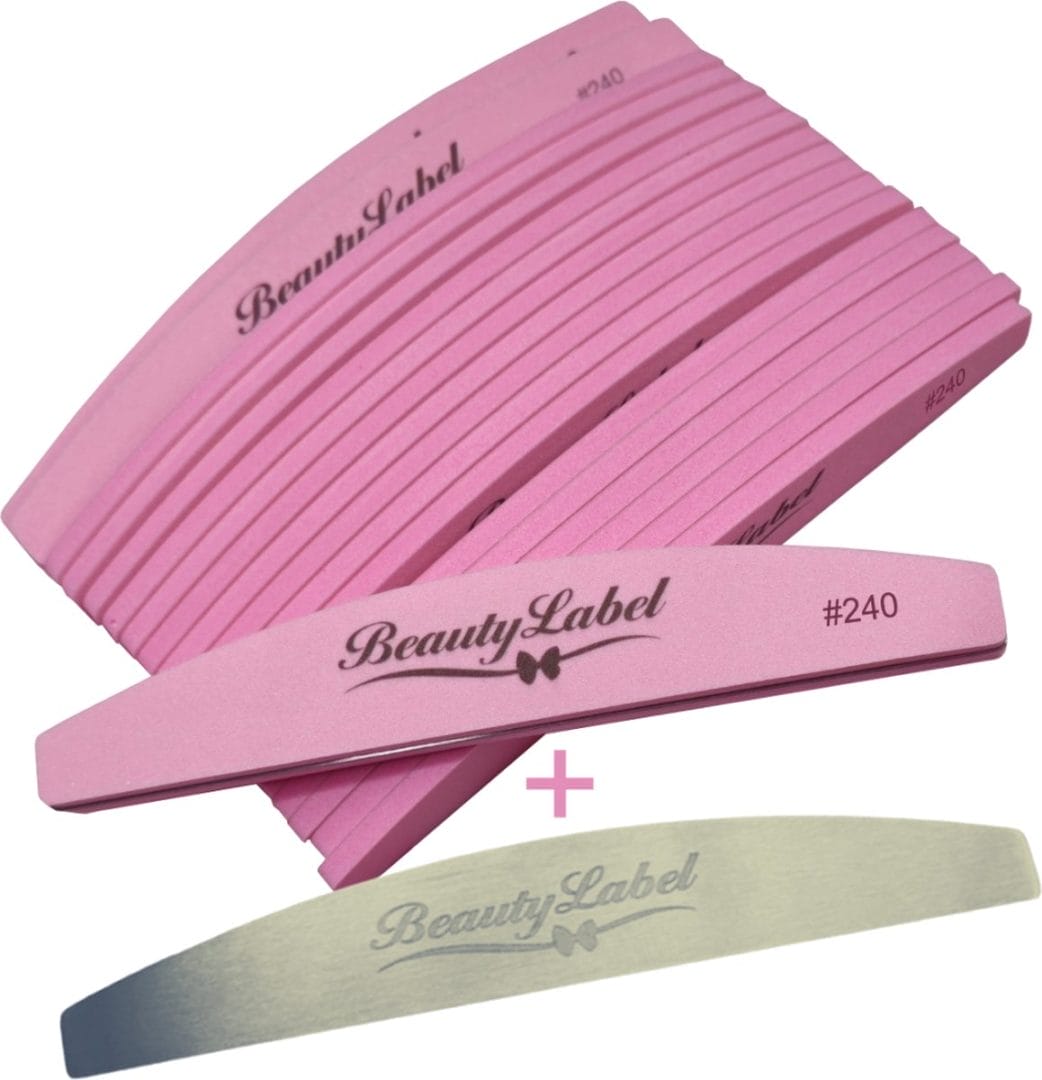 Beauty label hygiëne buffer vijlen 20 stuks + metal handle - 180 gritt Beauty label hygiëne buffer vijlen 20 stuks + metal handle - 180 gritt