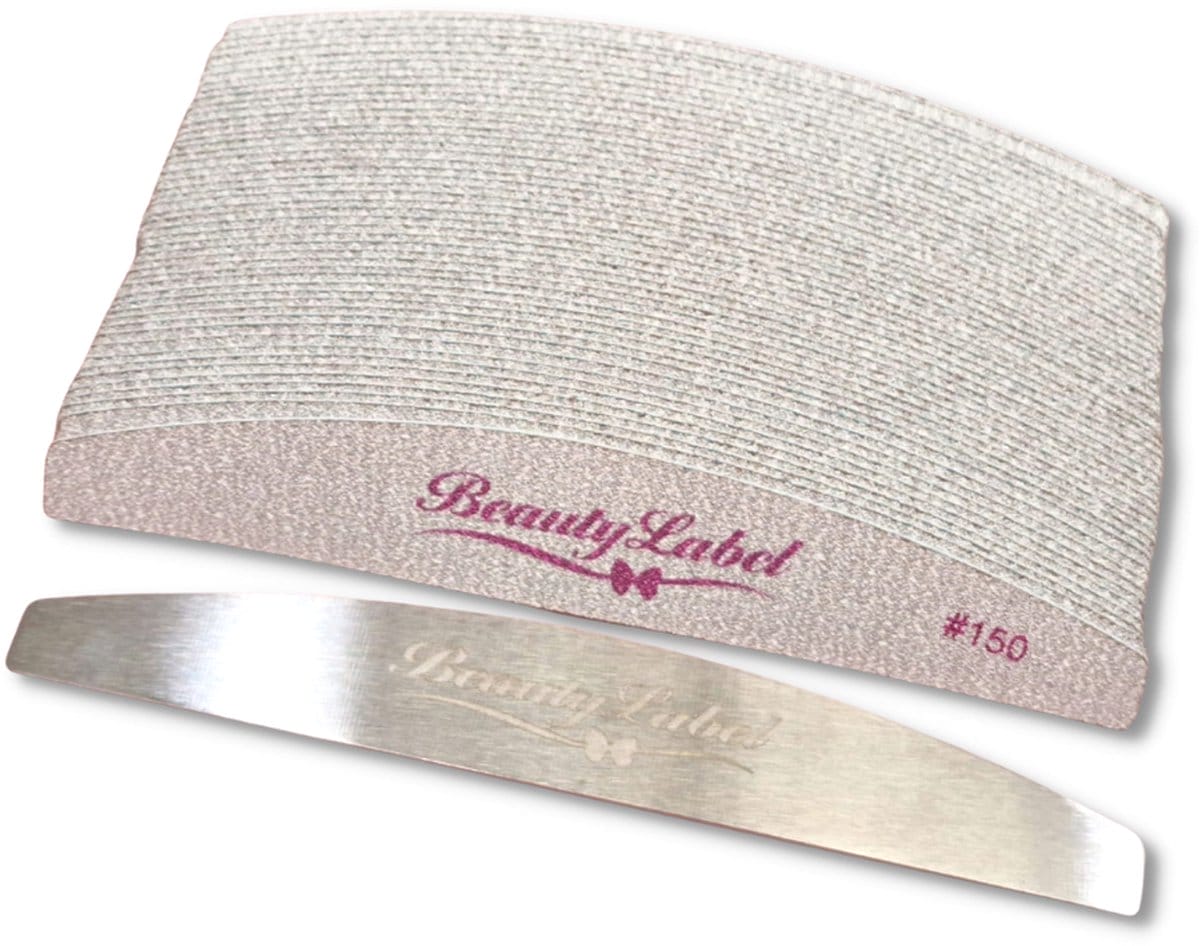 Beauty label hygiëne zebra vijlen 150 gritt - 50 stuks + metal handle Beauty label hygiëne zebra vijlen 150 gritt - 50 stuks + metal handle