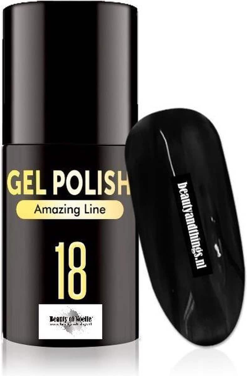 Beauty of Noelle© Top-Line Gellak 18 black widow 5ml - gel nagels - acrylnagels - nep nagels - manicure