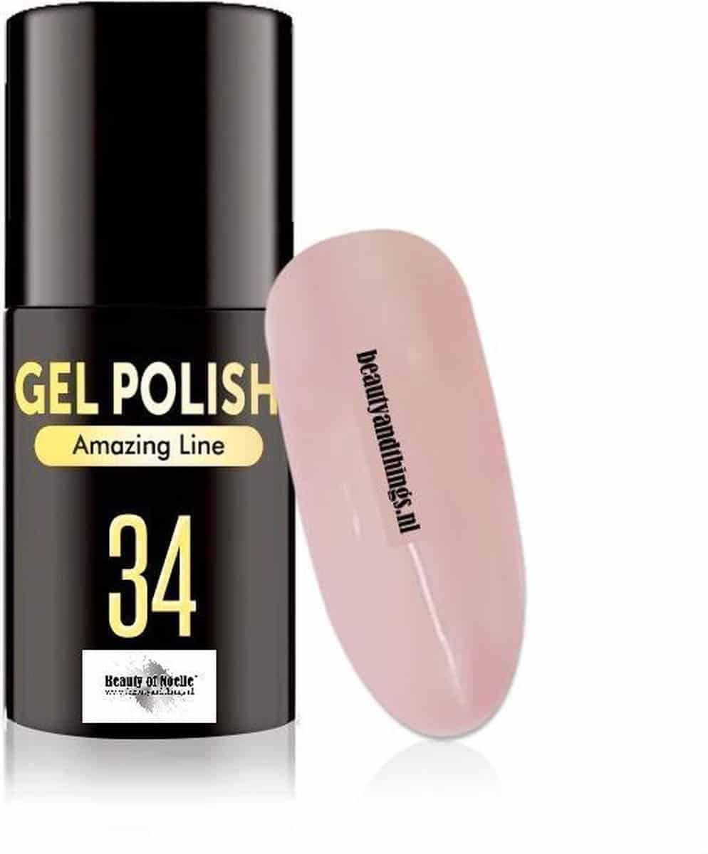 Beauty of Noelle© Top-Line Gellak 34 puff peach nude 5ml - gel nagels - acrylnagels - nep nagels - manicure