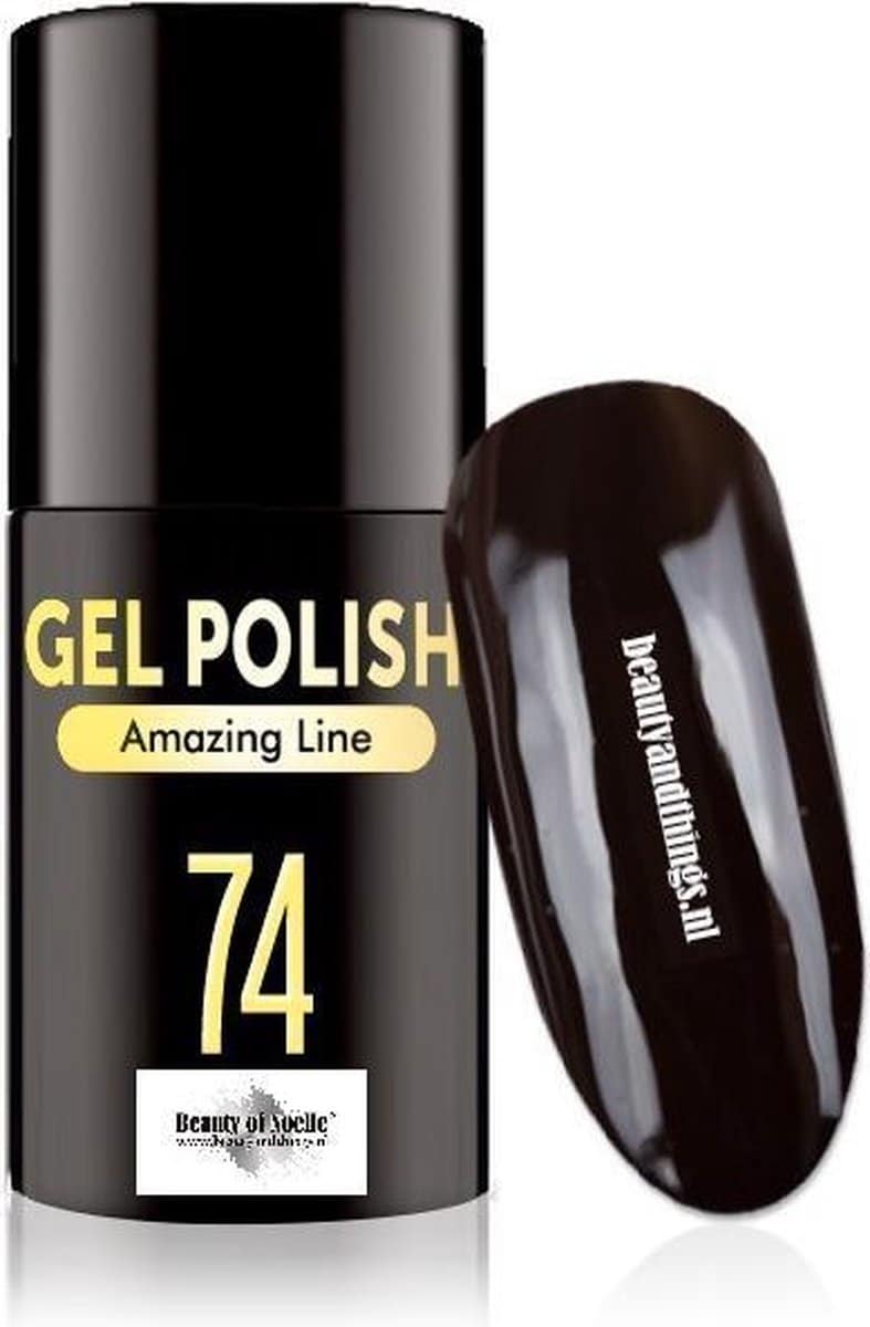 Beauty of Noelle© Top-Line Gellak 74 dark roasted coffee 5ml - gel nagels - acrylnagels - nep nagels - manicure