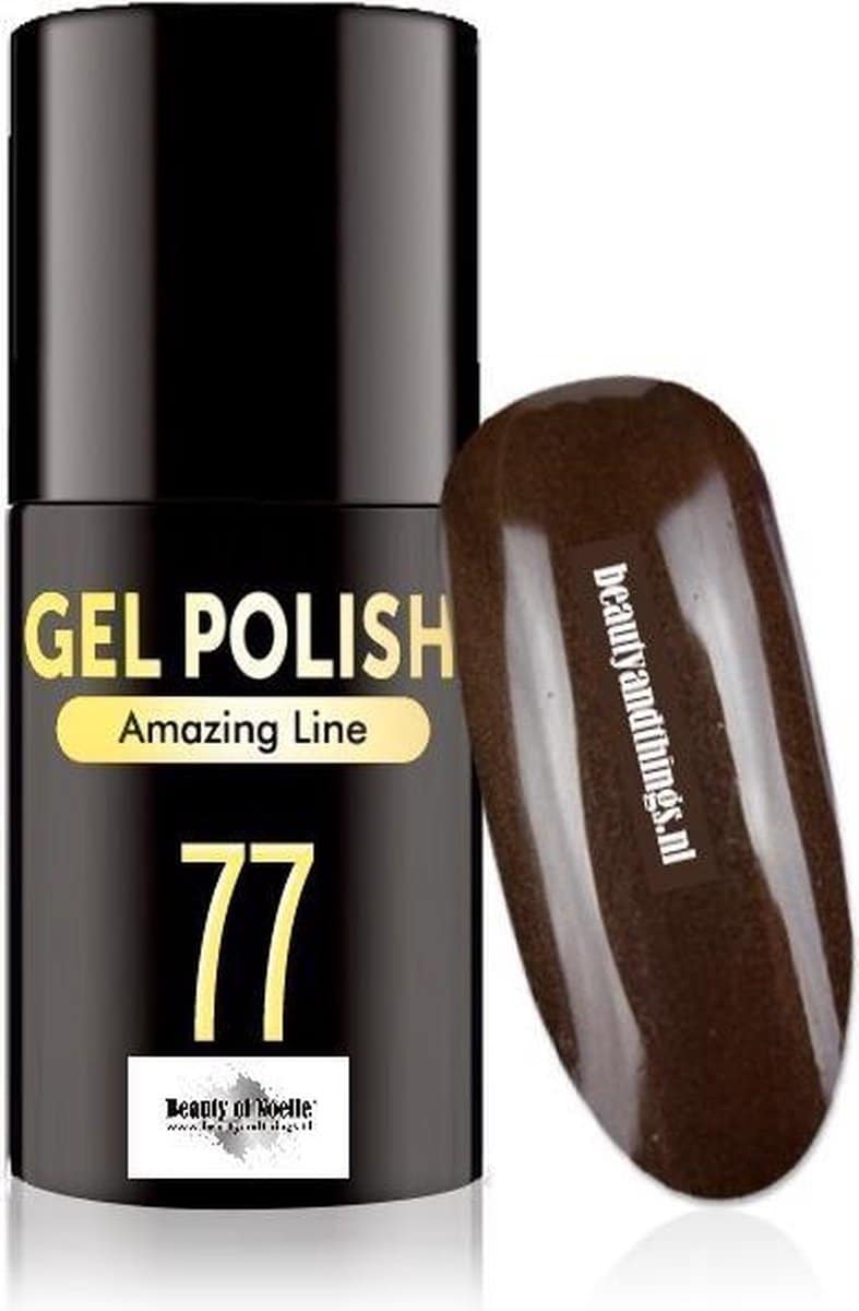 Beauty of Noelle© Top-Line Gellak 77 hickory brown smart glitter 5ml - gel nagels - acrylnagels - nep nagels - manicure