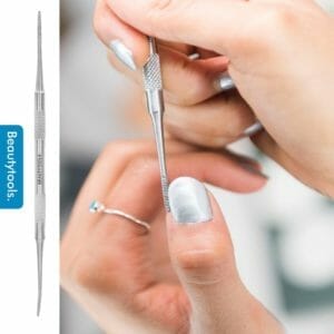 BeautyTools Hoekvijl - Manicure/Pedicure Hoekvijl Voor Wegvijlen van Ingegroeide Teennagels en Nagelhoeken - Dubbelzijdige Hoekvijl Recht / Gebogen (14 cm) - Inox (NC-0393)