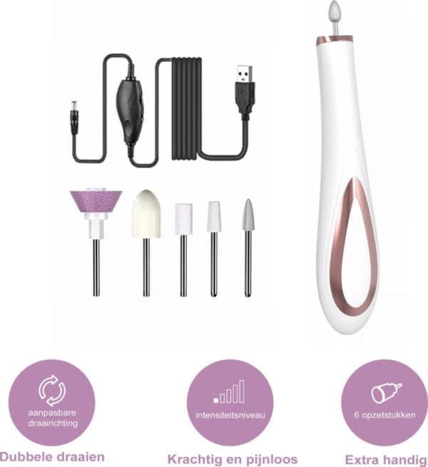 Beautyloves elektrische nagelvijl - manicure en pedicure set electrisch - elektrische nagelfrees