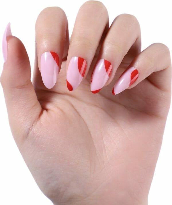 Berry love - nail tabs - press on nails - nep nagels - plak nagels roze rood