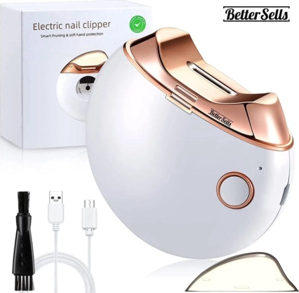 Bettersells elektrische nagelknipper - trimmen en vijlen in één -wit -3d precieze opening nageltrimmer - nagelvijl - electric anti-splash nail clippers -voor alle leeftijden