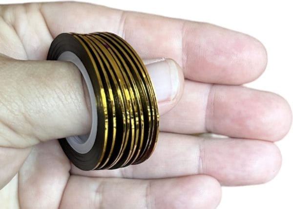 Bijoux by ive - 10 rolletjes - 1mm nail art striping tape - decoratie sticker nagel - goud