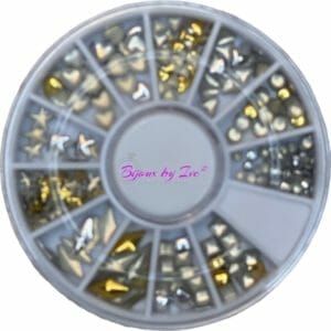 Bijoux by Ive - Rhinestone - Strass - Nagelsteentjes - Nail art - Verschillende zilver en goudkleurige figuurtjes