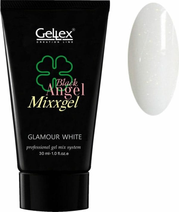 Black angel mixxgel, polygel, polyacryl gel, glamour white 30ml