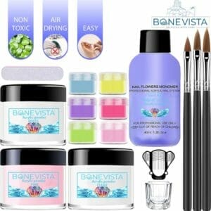 Bone Vista® Acryl Nagels Starterspakket - Wit, Roze & Transparant - Professionele Kunstnagels