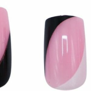 Boozyshop ® Nepnagels Black, White & Pink - Plaknagels - 24 Stuks - Kunstnagels - Press On Nails - Zwart, Wit & Roze - Manicure - Nail Art - Plaknagels met Lijm - French Nails