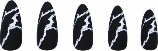 Boozyshop ® nepnagels marble black - plaknagels zwart - 24 stuks - kunstnagels - press on nails - manicure - nail art - plaknagels met lijm - french nails