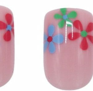 Boozyshop ® Nepnagels Multicolor Flowers - Plaknagels Bloemen - 24 Stuks - Kunstnagels - Press On Nails - Manicure - Nail Art - Plaknagels met Lijm - French Nails