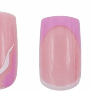 Boozyshop ® Nepnagels Pink Patterns - Plaknagels - 24 Stuks - Kunstnagels - Press On Nails - Manicure - Roze & Rood - Nail Art - Plaknagels met Lijm - French Nails