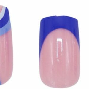 Boozyshop ® Nepnagels Waves Blue - Plaknagels Blauw - 24 Stuks - Kunstnagels - Press On Nails - Manicure - Nail Art - Plaknagels met Lijm - French Nails