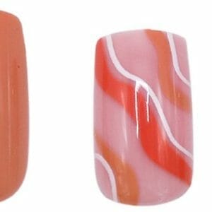 Boozyshop ® Nepnagels Waves Orange - Plaknagels Oranje - 24 Stuks - Kunstnagels - Press On Nails - Manicure - Nail Art - Plaknagels met Lijm - French Nails