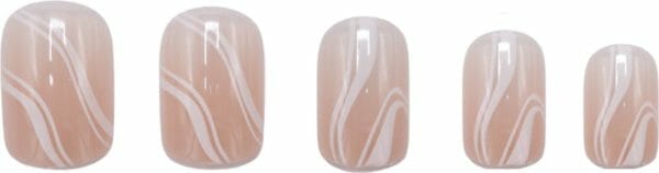 Boozyshop ® nepnagels waves - plaknagels wit - 24 stuks - kunstnagels - press on nails - manicure - nail art - plaknagels met lijm - french nails