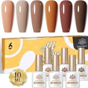 Born Pretty - 6 x 10 ml - Gellak set - Gellak nagellak - Gellak set kleuren - Gellak Bruin - Gellak kleuren set - Gellak Nude - Gellak Donker bruin - Gellak - Gellak Bruin kleuren - Gellak Nude Set