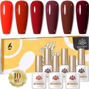 Born Pretty - 6 x 10 ml - Gellak set - Gellak nagellak - Gellak set kleuren - Gellak Rood - Gellak kleuren set - Gellak Licht rood- Gellak Donker rood - Gellak - Gellak Rood kleuren - Gellak Rood Set