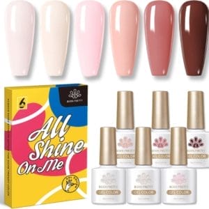 Born Pretty - 6 x 10 ml - Gellak set - Gellak nagellak - Gellak set kleuren - Gellak Roze - Gellak kleuren set - Gellak pink - Gellak Roze - Gellak - Gellak Nude kleuren - Gellak naturel - Gellak Nude Pink - Gellak Nude Set