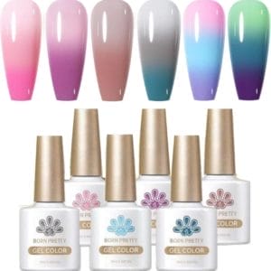 Born Pretty - 6 x 10 ml - Thermo gellak - Thermo gellak set - Thermo gelpolish - Thermo gel polish - Thermo gellak uv - Thermische gellak - Temperatuur gellak - Gellak - Gellak set - Gellak set kleuren - Gellak nagellak