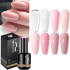 Born Pretty - Rubber base - 8 stuks - Rubberbase - Rubber base gellak - Rubber base coat - Rubber base gel - Rubber base coat gel - Rubberbase set - Rubber base set - Rubber base starterset