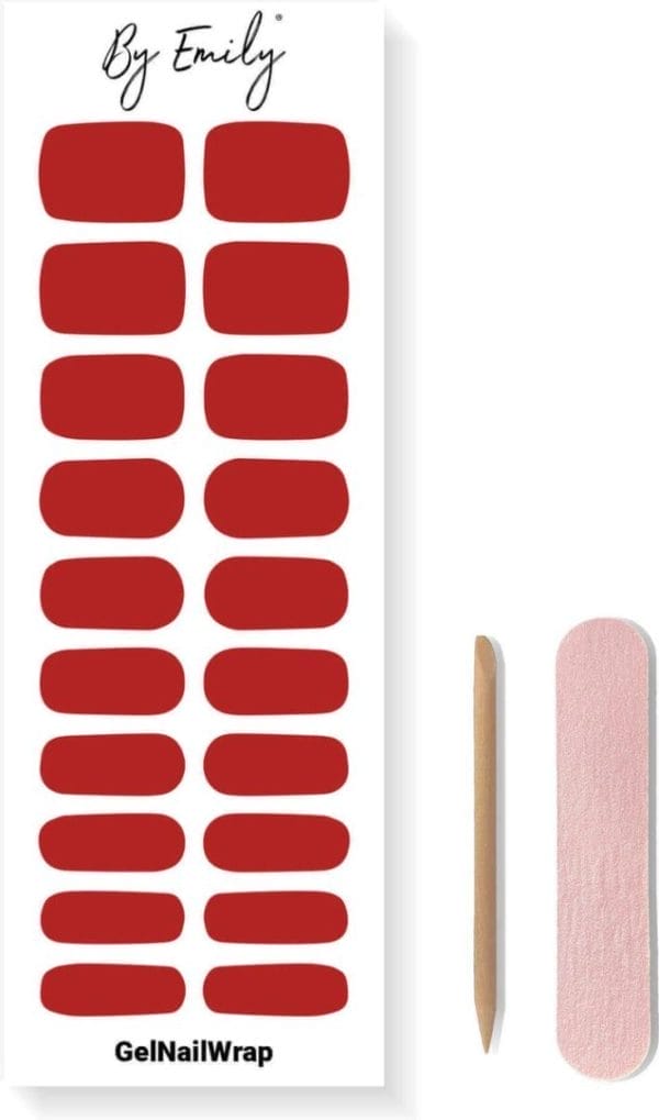 By emily - gel nagel wraps - red cherry | gel nail wraps | nail art | trendy | design | 20 stickers | echte gel nagellak| eenvoudig | zelfklevend | nagel stickers | gel nagel folie | sjablonen | uv lamp nodig
