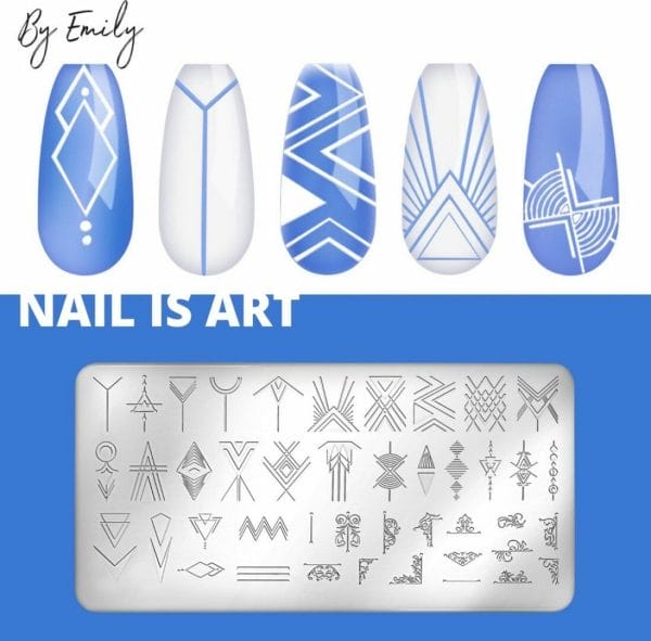 By Emily - Nail Art Stencil | Symbolen | 41 designs | Stempelen | Nagelkunst | Manicure | Herbruikbaar | Metaal | Duurzaam | Gellak | Tools | Gereedschap | Sjabloon