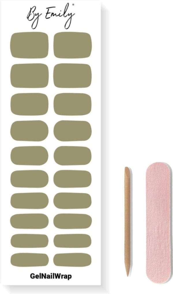 By emily® gel nagel wraps 'green zone' - gellak stickers - uv lamp gelnagels - langhoudende nagelstickers - nail art folie - 20 stickers - uv led lamp vereist