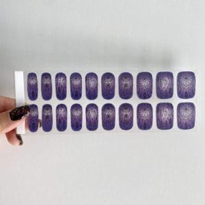 By Emily® Gel Nail Wraps & Gellak Stickers - Amethyst Dreamcatc - Nagelstickers - Gel Nagel Folie - DIY Manicure - Langhoudende Nail Art - UV LED Lamp Vereist - Trendy Designs - Nagelstickers Kerst - Kerst Stickers - Veilig voor Nagels - 20 Stickers