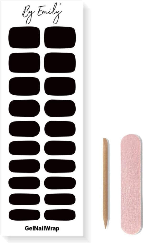 By emily® gel nail wraps & gellak stickers - black velvet - nagelstickers - gel nagel folie - diy manicure - langhoudende nail art - uv led lamp vereist - trendy designs - valentine - nails - nagels inspiratie - veilig voor nagels - 20 stickers