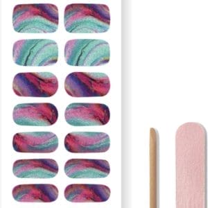 By Emily® Gel Nail Wraps & Gellak Stickers - Cosmic Stone - Nagelstickers - Gel Nagel Folie - DIY Manicure - Langhoudende Nail Art - UV LED Lamp Vereist - Trendy Designs - Nagelstickers Kerst - Kerst Stickers - Veilig voor Nagels - 20 Stickers