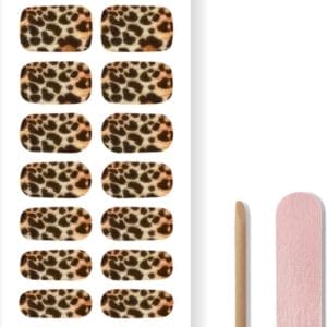 By Emily® Gel Nail Wraps & Gellak Stickers - Leopard deluxe - Nagelstickers - Gel Nagel Folie - DIY Manicure - Langhoudende Nail Art - UV LED Lamp Vereist - Trendy Designs - Nagelstickers Kerst - Kerst Stickers - Veilig voor Nagels - 20 Stickers