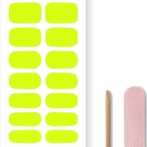 By Emily® Gel Nail Wraps & Gellak Stickers - Neon Eden Lime - Nagelstickers - Gel Nagel Folie - DIY Manicure - Langhoudende Nail Art - UV LED Lamp Vereist - Trendy Designs - Nagelstickers Kerst - Kerst Stickers - Veilig voor Nagels - 20 Stickers