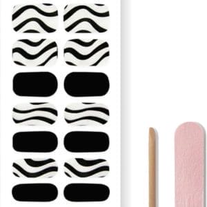 By Emily® Gel Nail Wraps & Gellak Stickers - Noir Contrast - Nagelstickers - Gel Nagel Folie - DIY Manicure - Langhoudende Nail Art - UV LED Lamp Vereist - Trendy Designs - Nagelstickers Kerst - Kerst Stickers - Veilig voor Nagels - 20 Stickers