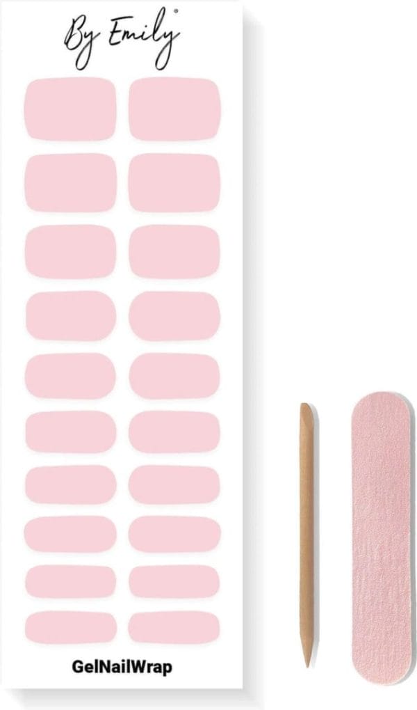 By emily® gel nail wraps & gellak stickers - off pink - nagelstickers - gel nagel folie - diy manicure - langhoudende nail art - uv led lamp vereist - trendy designs - valentine - nails - nagels inspiratie - veilig voor nagels - 20 stickers